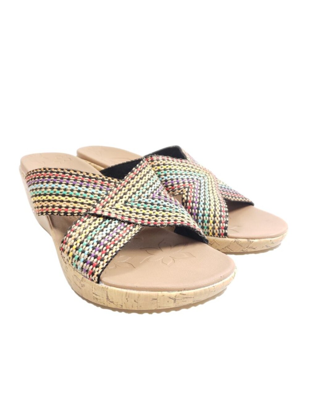 Skechers Cali Luxe Foam Womens Size 9 Wide Beverlee Multicolor Wedge Sandals - Picture 2 of 9